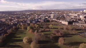 Aerial views of Leith Links and East Linton